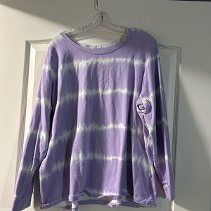 Denim and Company Size 2x Purple Tie Dye Sweatshirt
